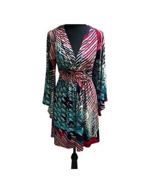 Laundry by Shelli Segal, colorful stretch knit dress size 2